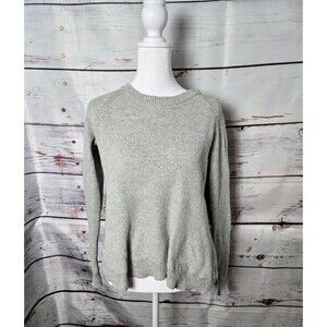 Madewell Womens Sweater Size XS Gray Cotton Province Cross-Back Pullover Cozy